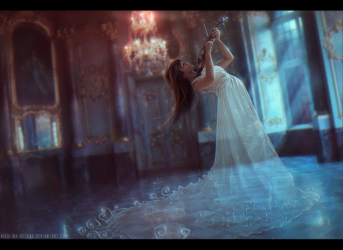 Ghost Sonata. - My, Art, Призрак, Lock, Violin, Moonlight Sonata, Elena Nikulina, Night