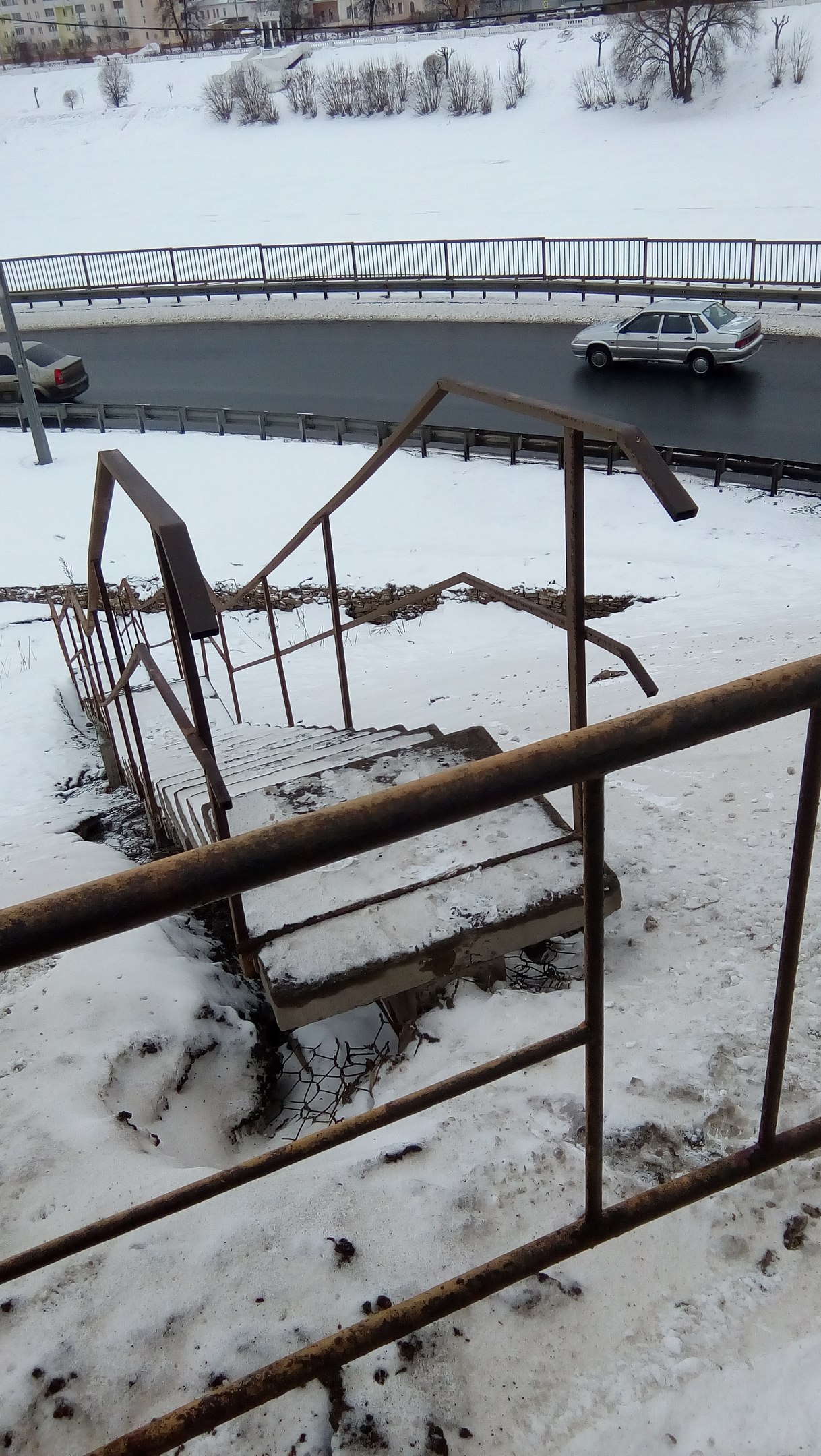 Laaadno, and so it will do! - Yaroslavl, Bridge, Stairs, Fencing, Matrix failure