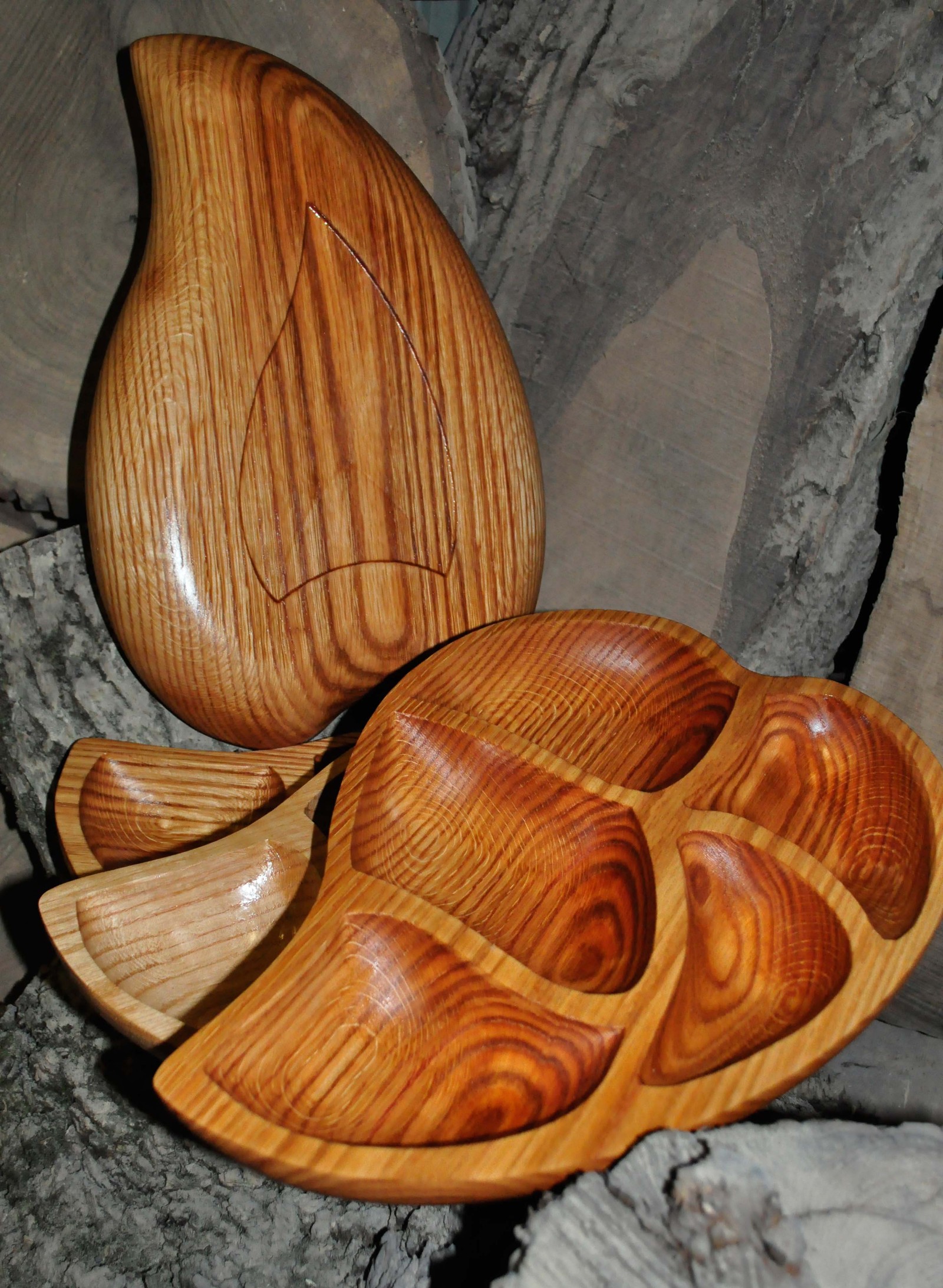 Canadian oak plates - My, Plate, Tableware, Oak, Tree, Longpost