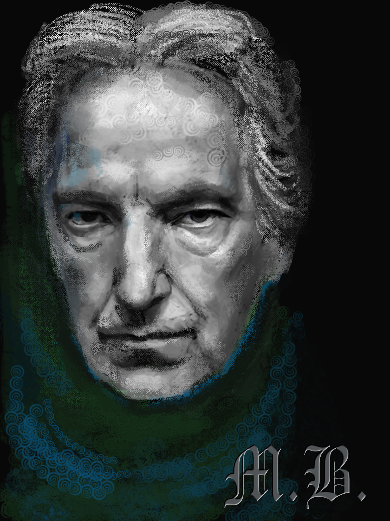 Alan Rickman - My, Portrait, Actors and actresses, Alan Rickman, Graphics, 2D, Culebyaka MB