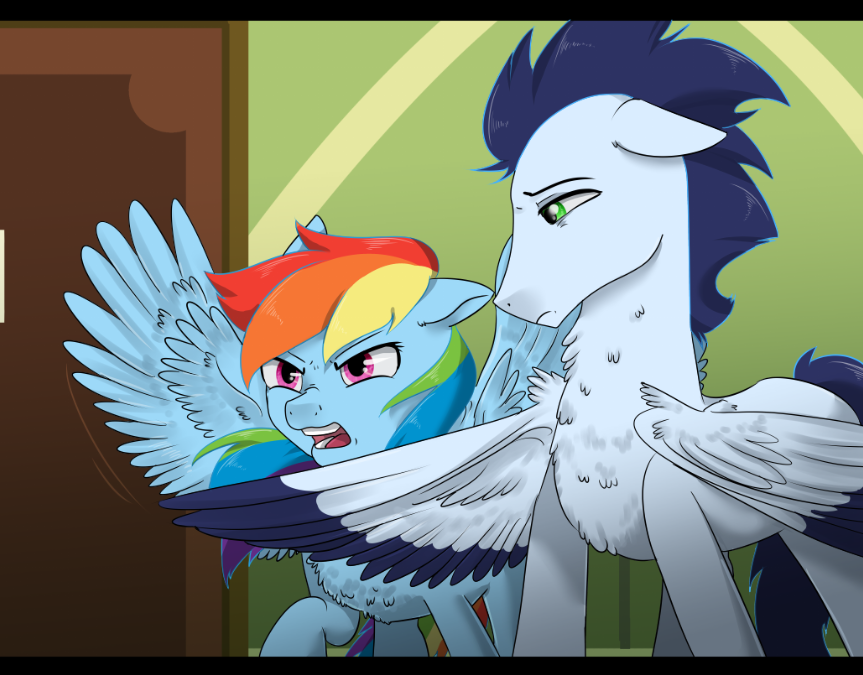 Let me go, I'll fuck him! - Soarin, Rainbow dash, My little pony