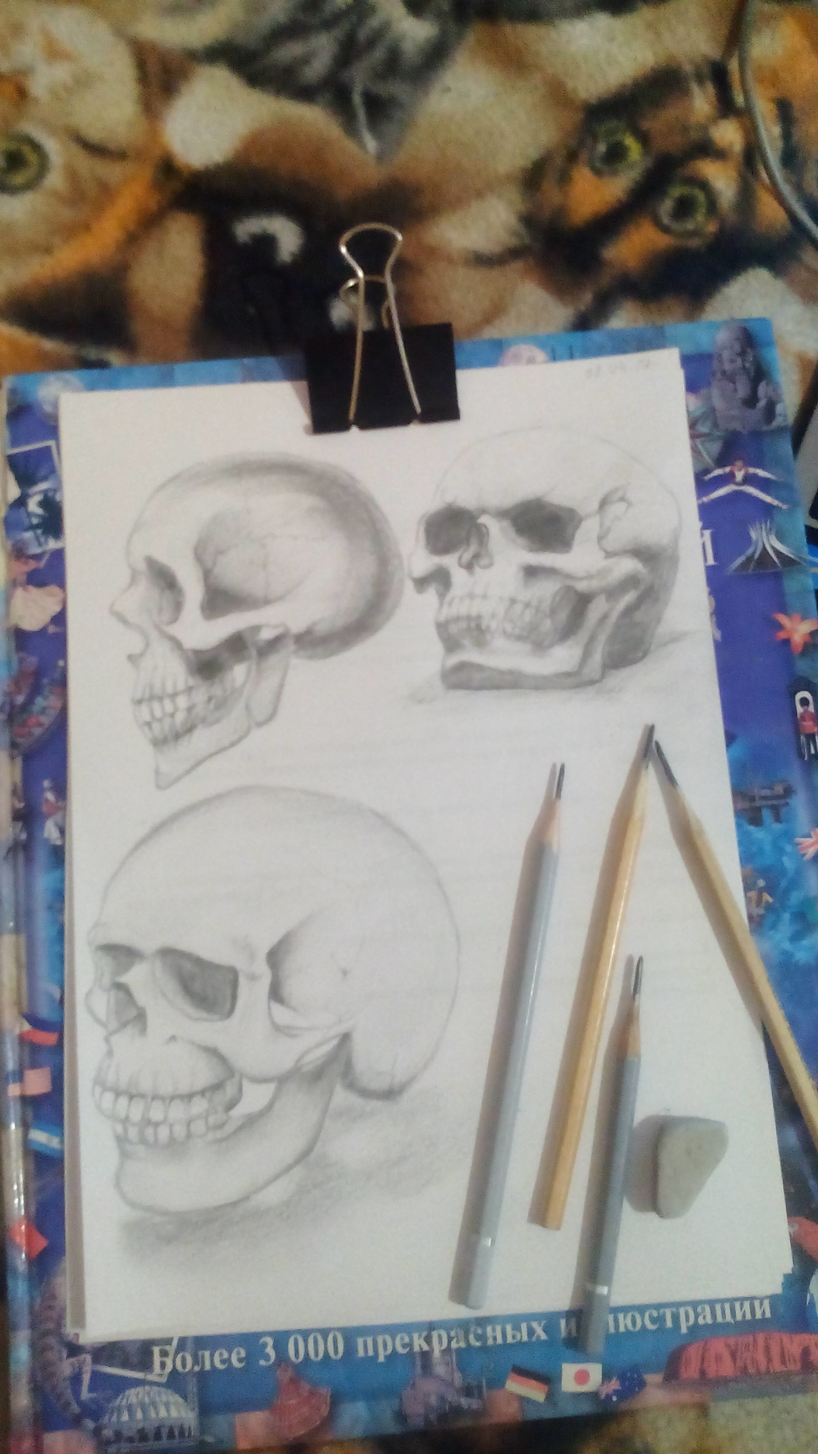 I train - My, Scull, Pencil drawing