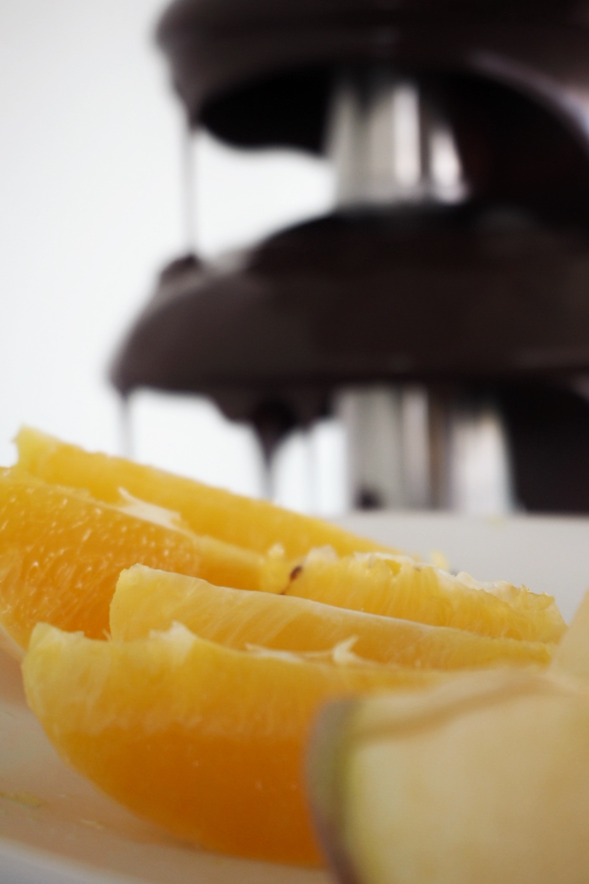 Chocolate fountain and orange - My, Olympus, Orange, Chocolate fountain