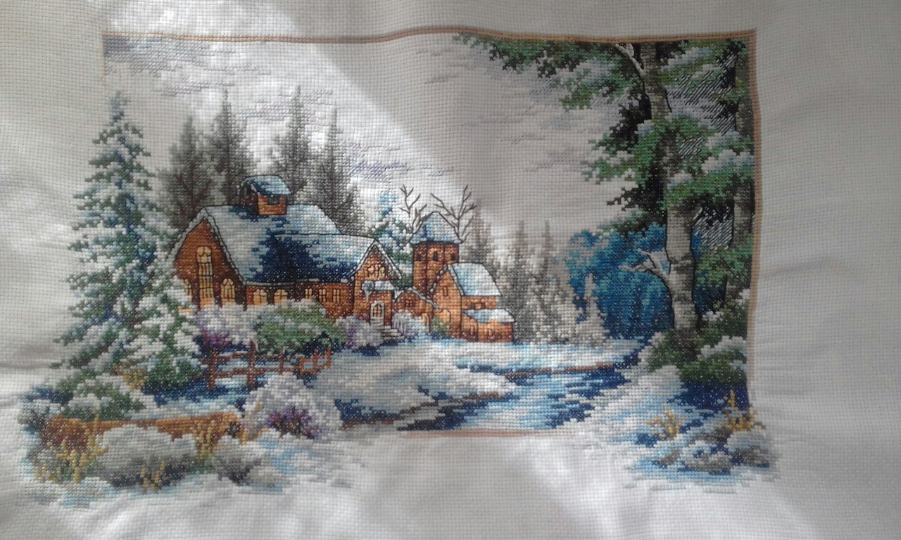 How little is needed for happiness - My, Needlework, Painting, Cross-stitch