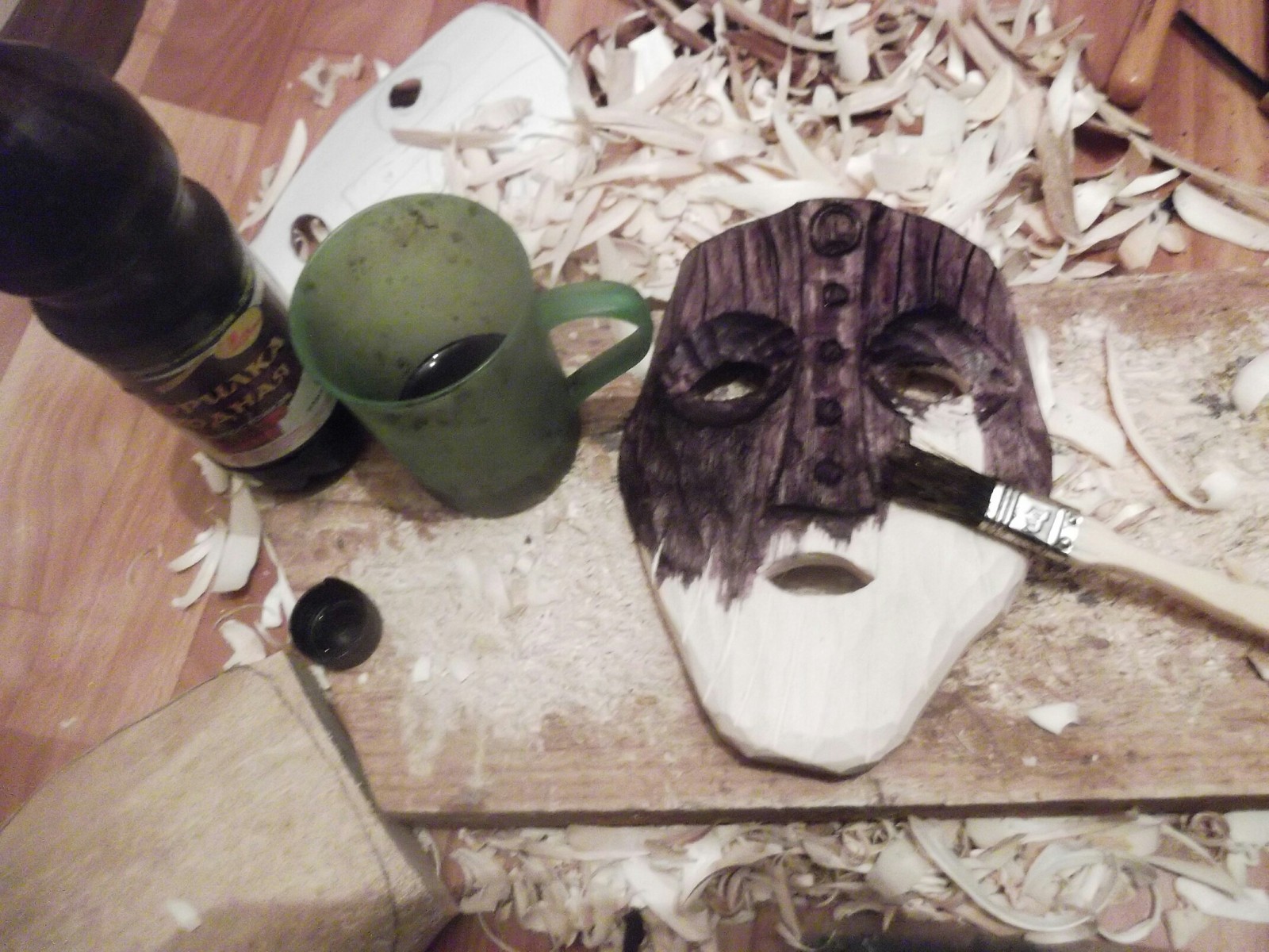 Loki mask. - My, Wood carving, Mask, Longpost