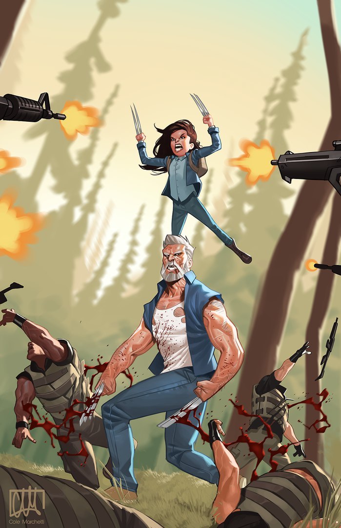 Logan & X-23 - Арт, Росомаха Люди Икс, x-23, Colemarchetti, Вся в отца, Логан