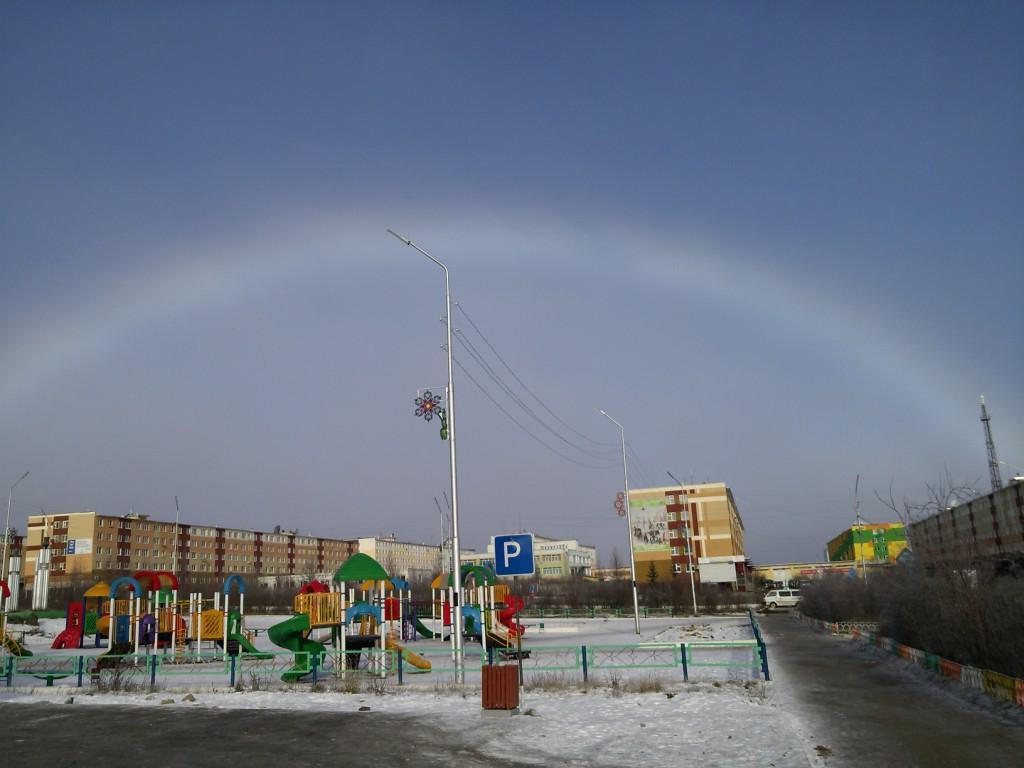 Зимнее небо 66°2400 с. ш. - Моё, Гало, Радуга, Зима, Небо, Новыми глазами, Длиннопост