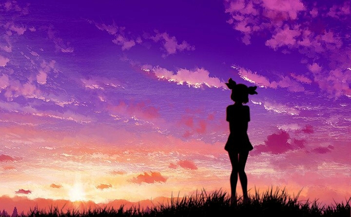 ...and a sky the color of Elena's hair. - Lena, Endless summer, Visual novel