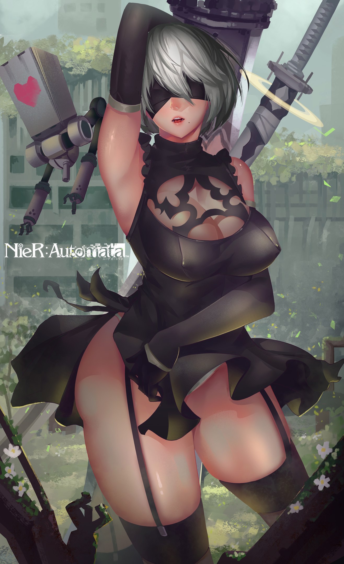 NieR - NIER Automata, Аниме, Игры, Yorha unit No 2 type B, Yorha 2b, Anime Art, NIER, Длиннопост