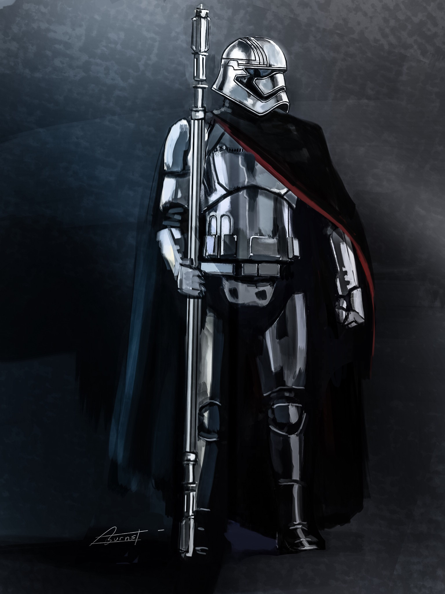 Phasma and her Staff - Art, Star Wars, Phasma, 