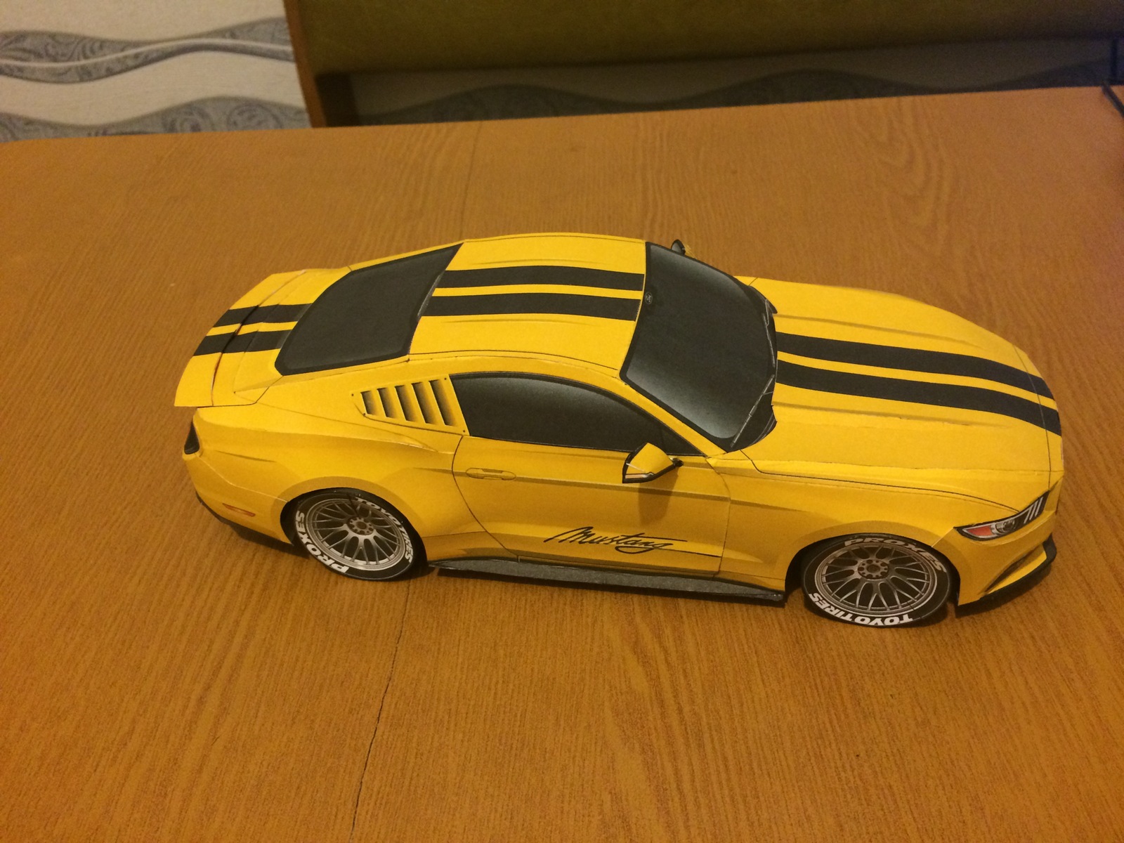 Ford Mustang 2015' - My, Ford, Ford mustang, , 1:18, Papercraft, Car modeling, Mustang, Longpost