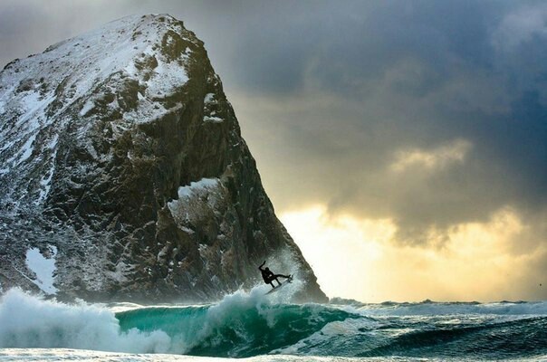 Rough Norwegian surf - Not mine, Панорама, Beard, Surfing, Longpost