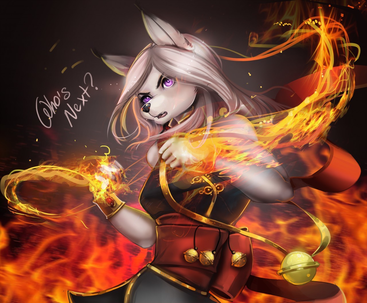 Fire fists - Furry, Nitricacid, Art, Anthro