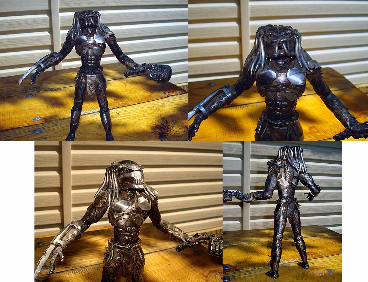 Figures of the Terminator, Robocop and a ship (a bit of technoart - artistic welding) - My, Art, Robocop, Robot, Predator, Ship, iron Man, Metal products, Toys, Longpost, Predator (film)