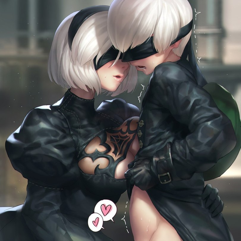 Waiting for NieR Automata - NSFW, NIER Automata, Yorha unit No 2 type B, Yorha unit No 2 type a, Yorha unit no 9 type S, Games, NIER, Art, Booty, Longpost