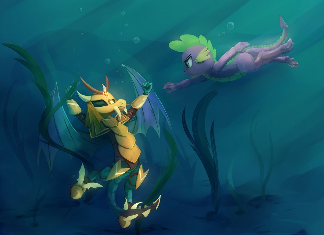 Spike Saves Princess Ember - My little pony, PonyArt, Spike, Princess ember, , MLP Season 6