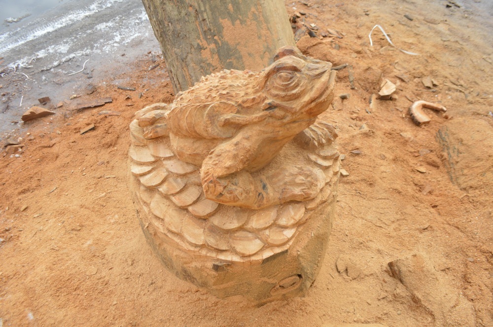 how i made big money - My, Alexander Ivchenko, Chainsaw sculpture, Toad, Feng Shui, Money, Longpost, Chainsaw, Video