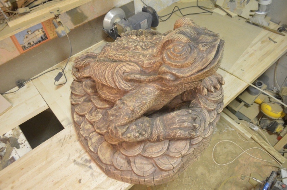 how i made big money - My, Alexander Ivchenko, Chainsaw sculpture, Toad, Feng Shui, Money, Longpost, Chainsaw, Video