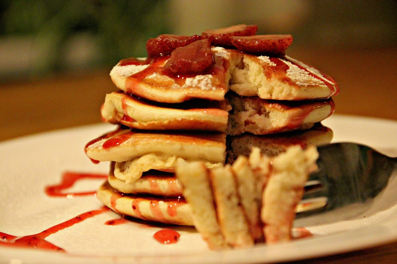 Pancakes with cinnamon. - My, Bakery products, Breakfast, Pancake, Longpost