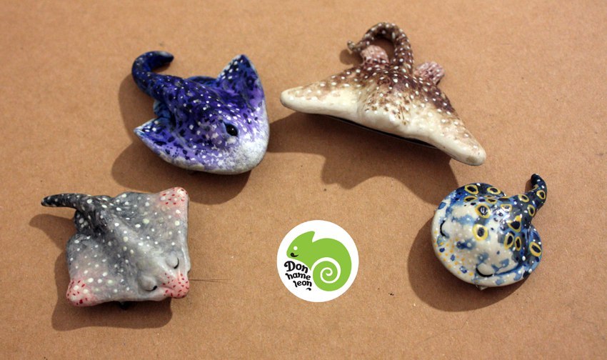 My series of brooches. Just enjoy them with me) - My, Stingray, Sea, Needlework, Handmade, , Longpost