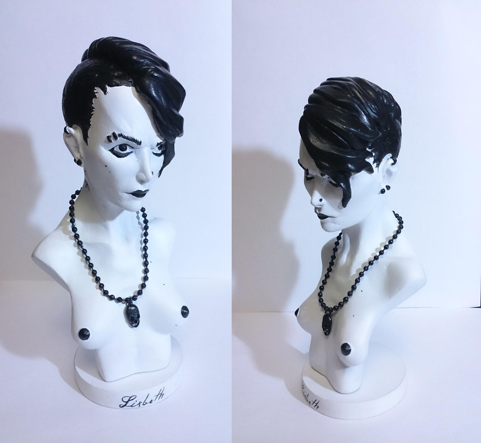 Lisbeth Salander (Model self-hardening mass DAS) - My, Sculpture, Лепка, Longpost