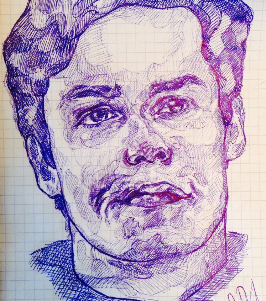 Tried it with a pen for the first time. - My, Portrait, Scam, Shame, Pen, Fraud