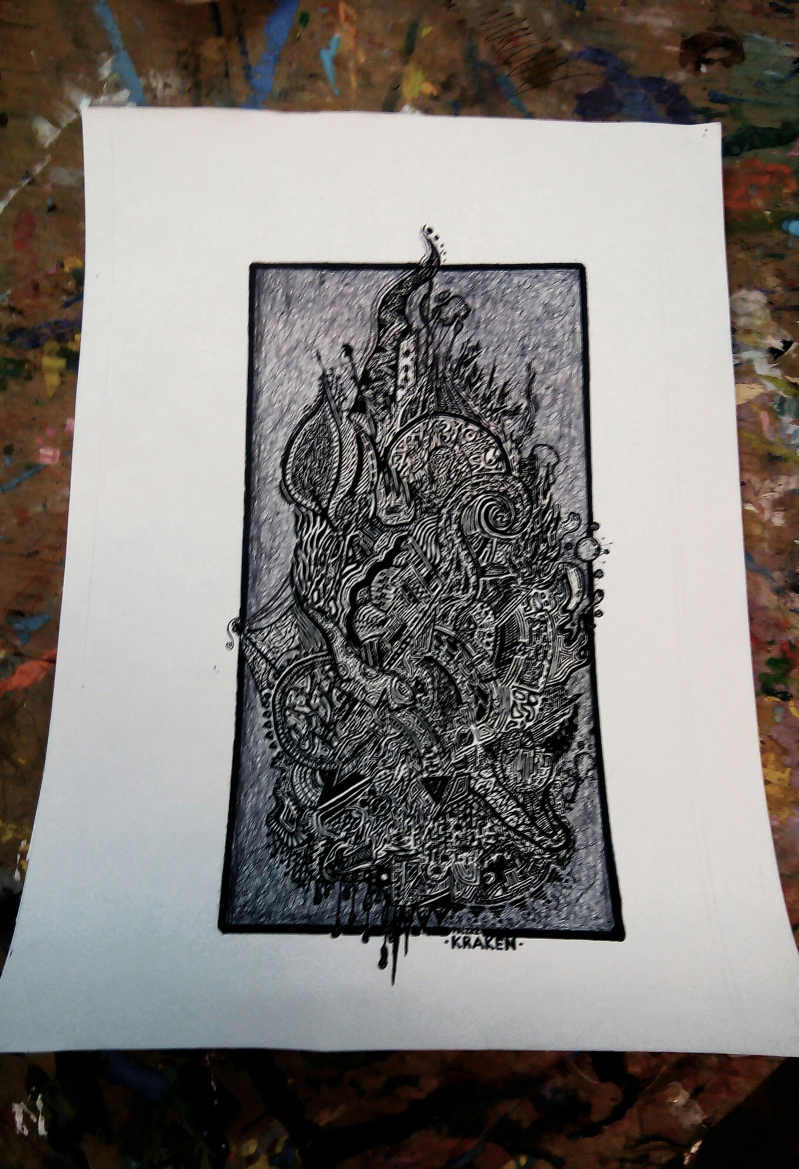 Abstract drawing - My, Graphics, Pen drawing, Longpost