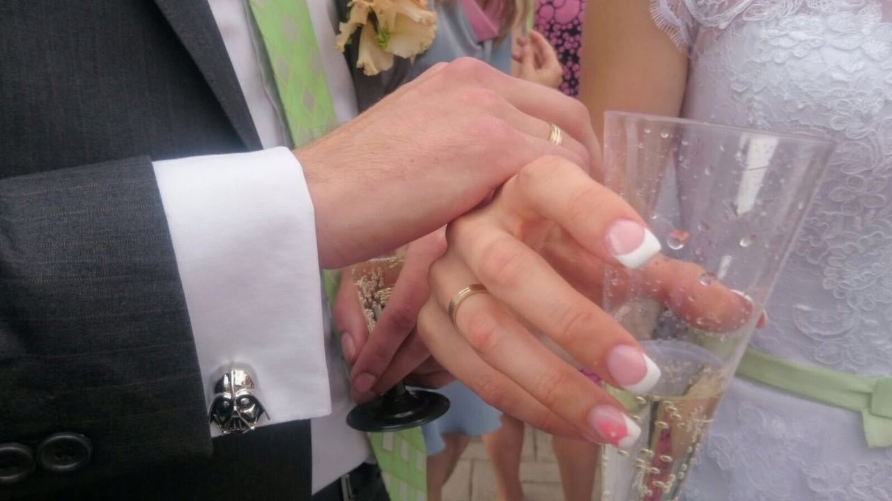 My wedding cufflinks - My, Wedding, Darth vader