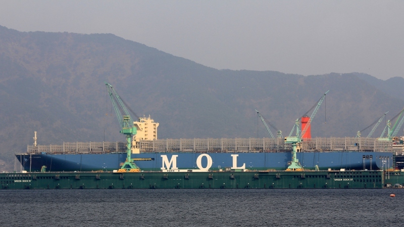 MOL Triumph - the largest container ship in the world 20,150 TEU - Vessel, Sea, Container, Shipyard, The largest in the world, Longpost