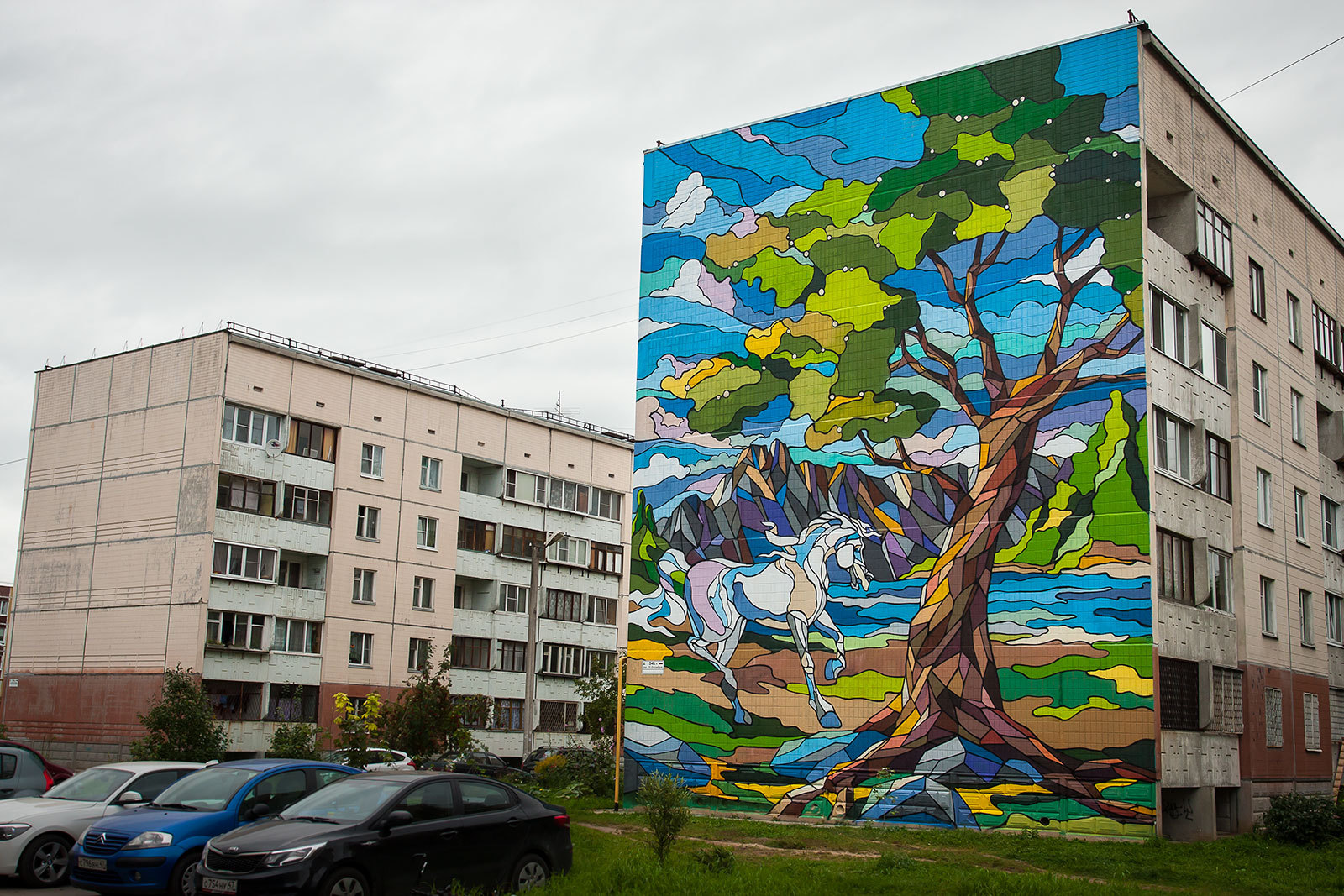 About the design of the facade in Gatchina (non-commercial work) - My, Graffiti, Mural, Street art, Painting, Registration, Housing and communal services, Town, Gatchina, Longpost