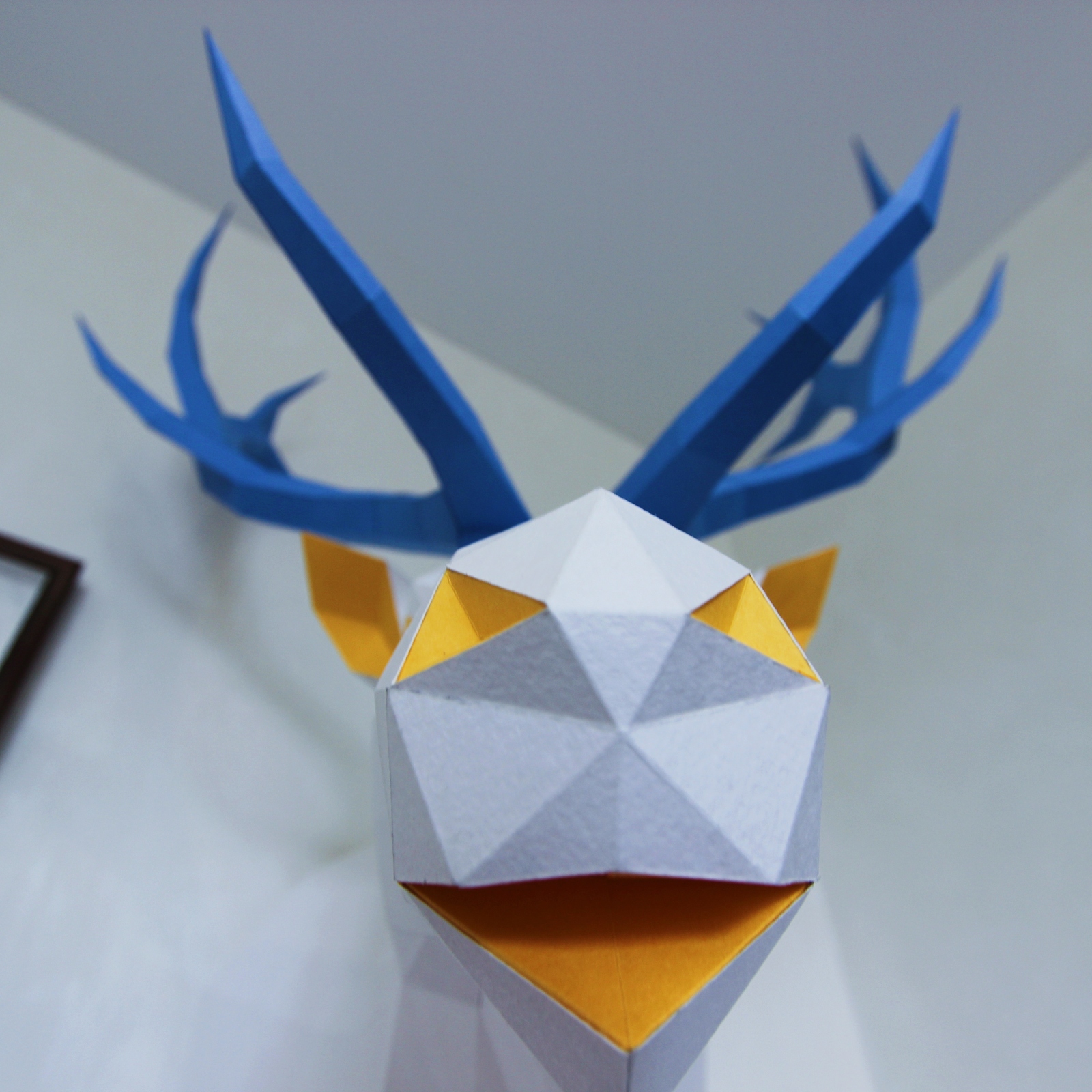 paper deer trophy - My, Pepakura, Papercraft, Low poly, , , Longpost