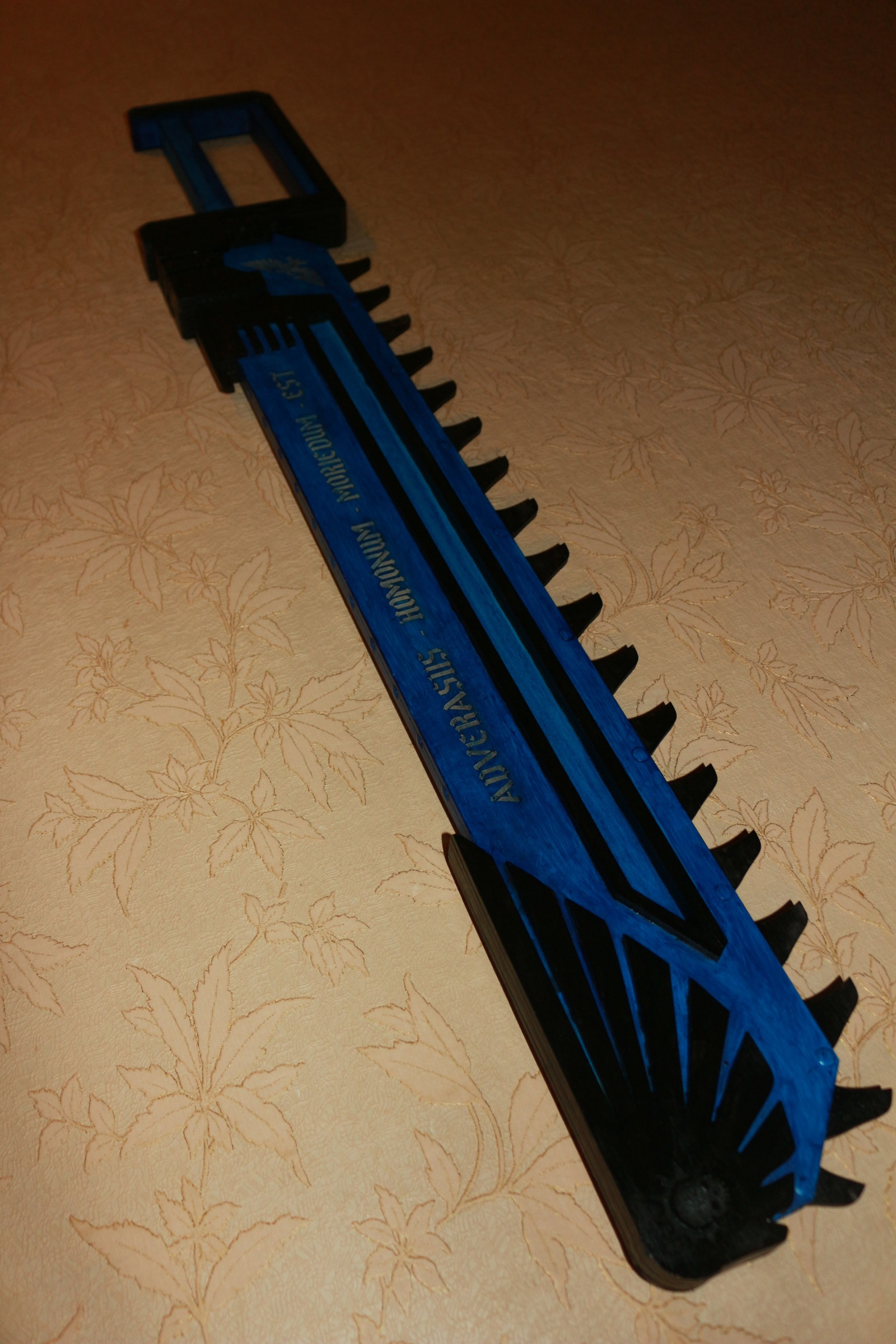 We paint the Sawblade with terrible power - My, Chainsword, , Warhammer, Warhammer 40k, Warhammer 30k, Ultramarines, Sword, Cosplay, Longpost