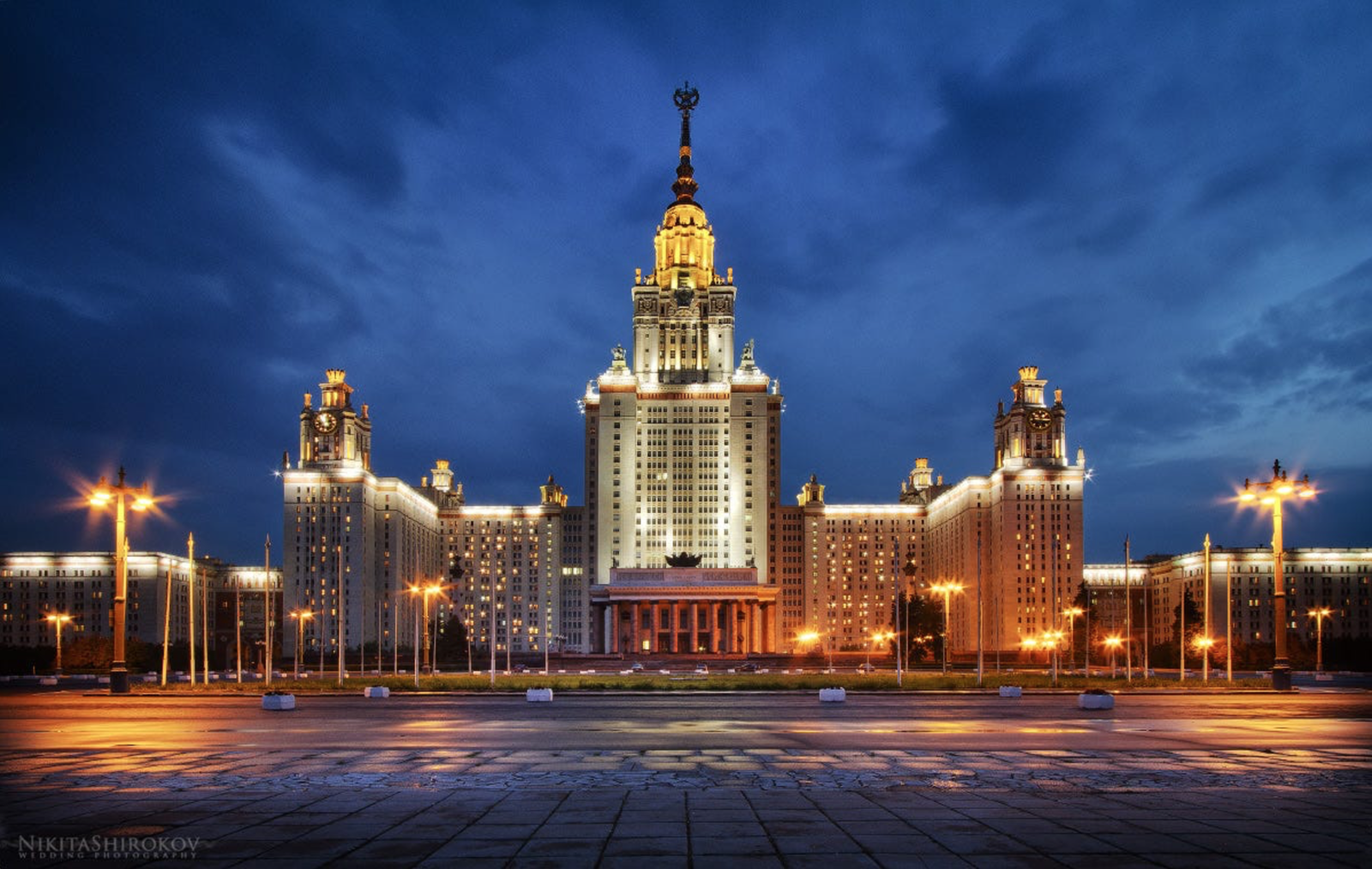 Evening Moscow State University - My, Night city, Landscape, Evening, MSU, Canon