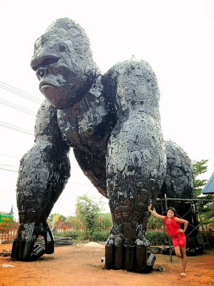 scrap metal king kong - Gorilla, King Kong, Craft, Scrap metal, Spare parts, Longpost