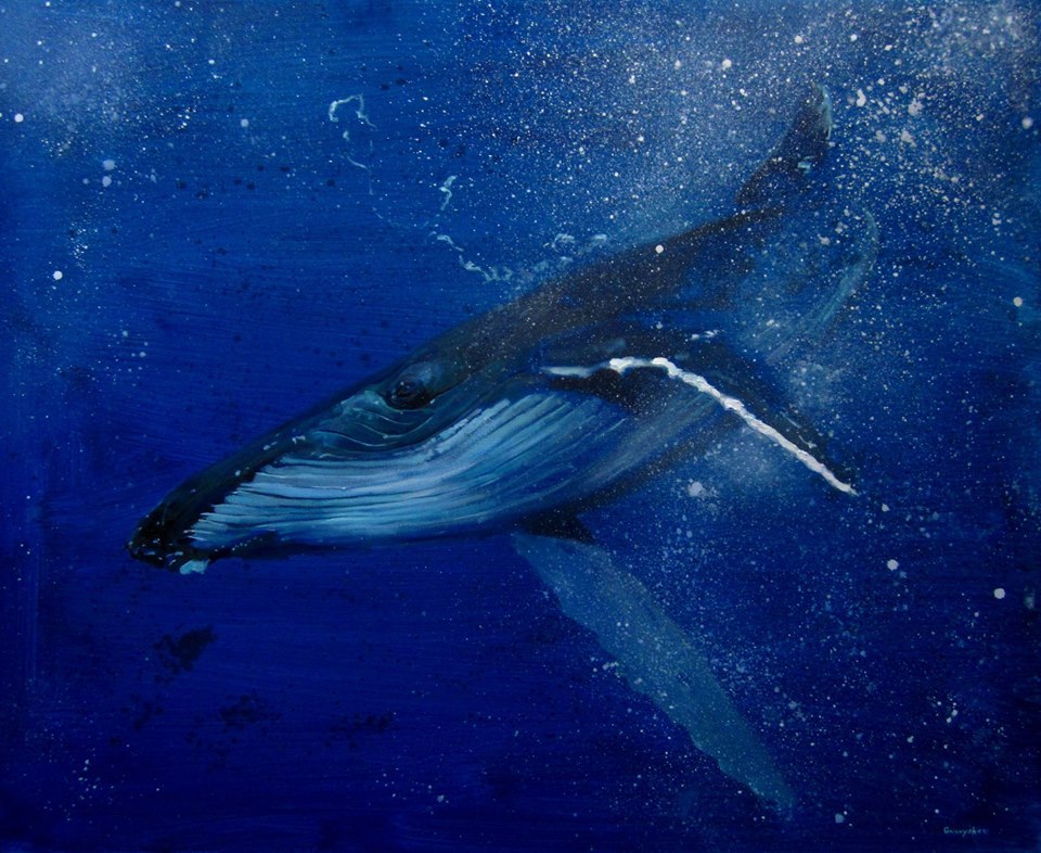 Kit I love the marine theme. Here is another one of my works. - My, Gnievyshev, Art, Painting, Creation, Whale