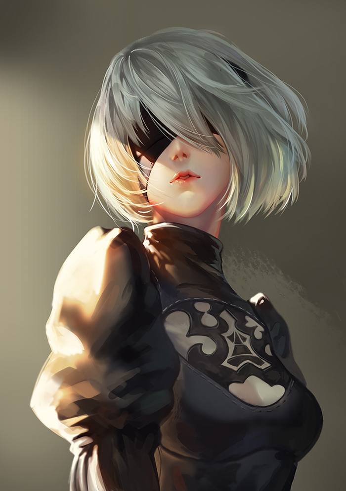 2B [NieR:Automata] - Yorha unit No 2 type B, NIER Automata, Anime Art, Не аниме