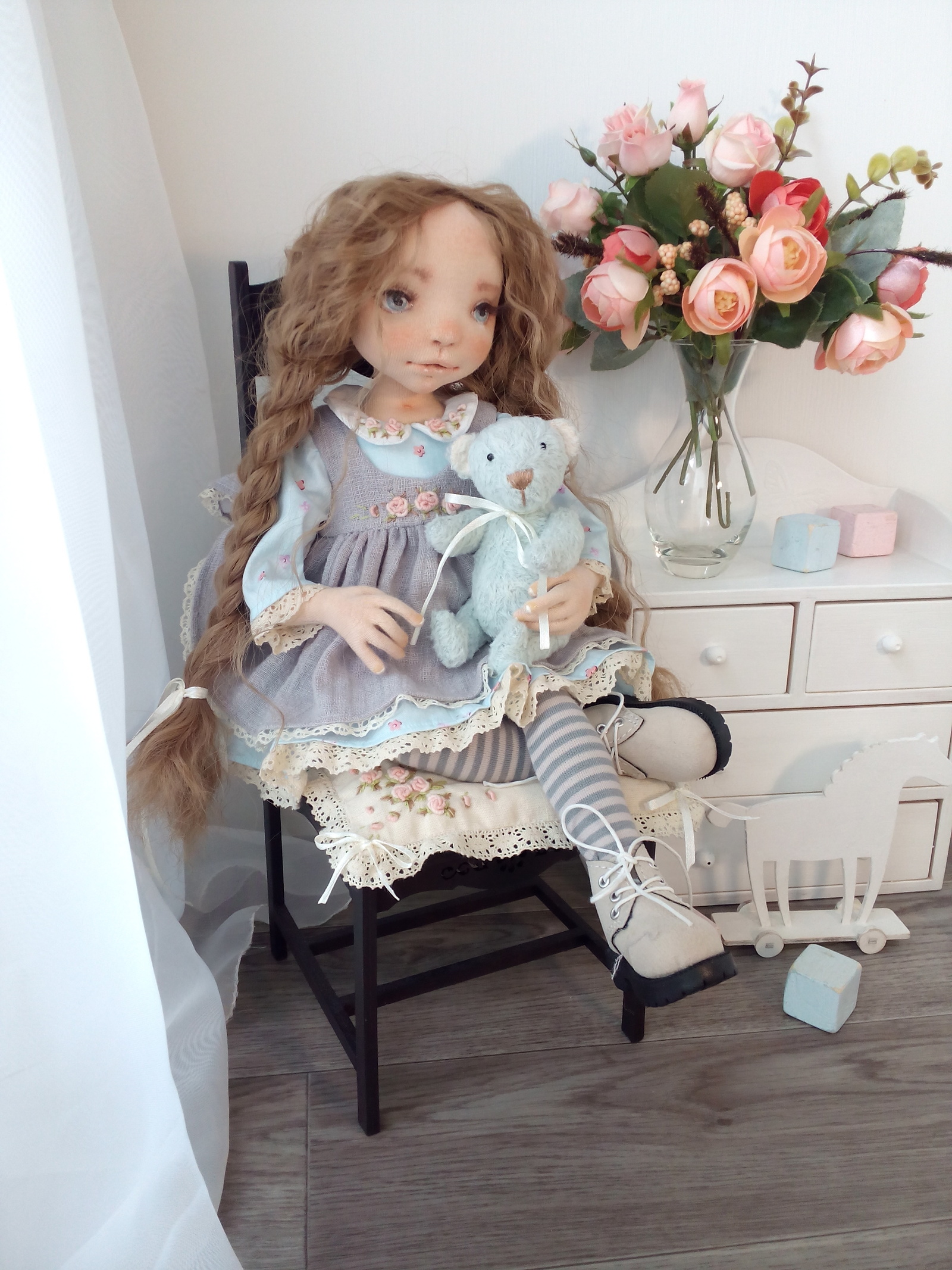 Author's interior collectible doll - My, Friday, With your own hands, Doll, Longpost