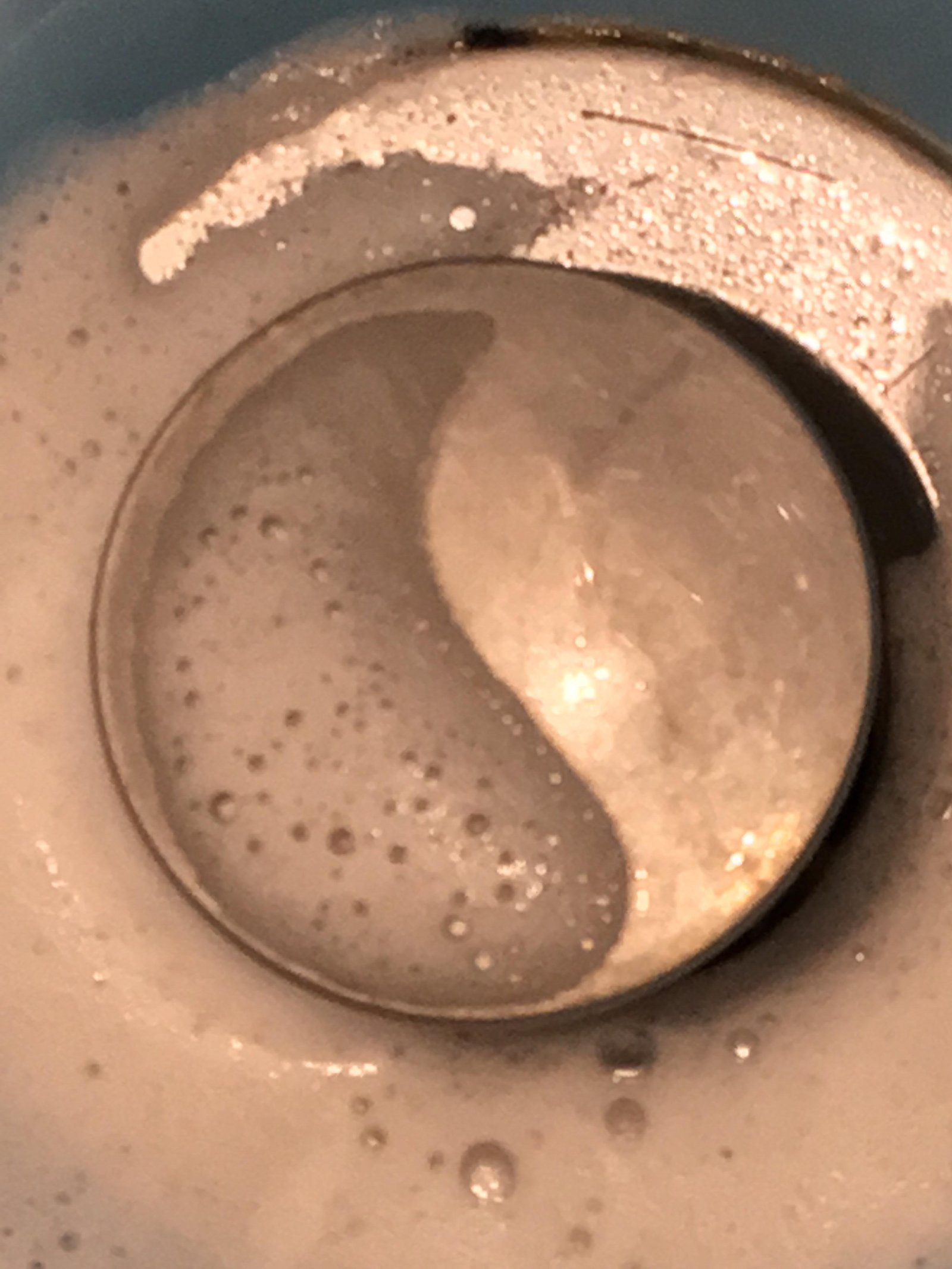 A yin-yang symbol formed in the sink while I was brushing my teeth - Sink, Patterns, Symbol, Reddit, Symbols and symbols