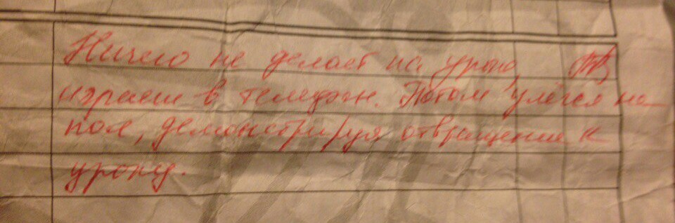 Застали за уничтожением страницы дневника - Моё, Учеба, Школа, Учитель