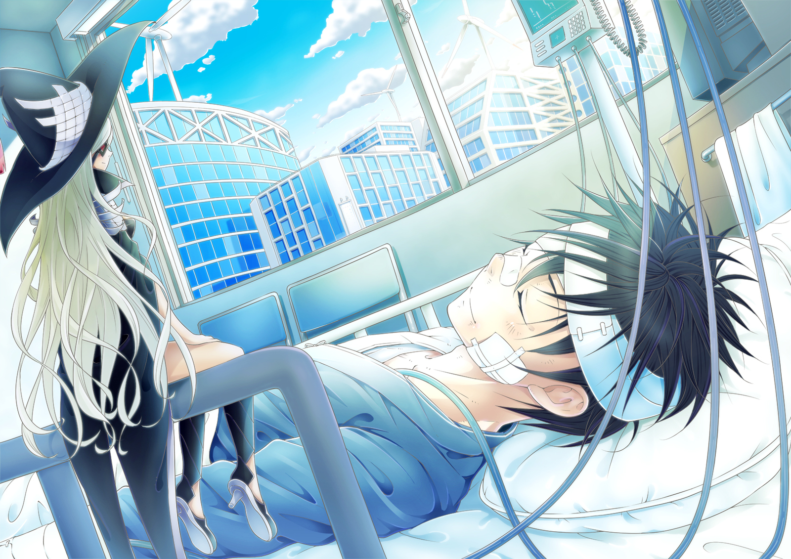 Again in the hospital - Anime, Anime art, To Aru Majutsu no Index, Kamijou Touma, 