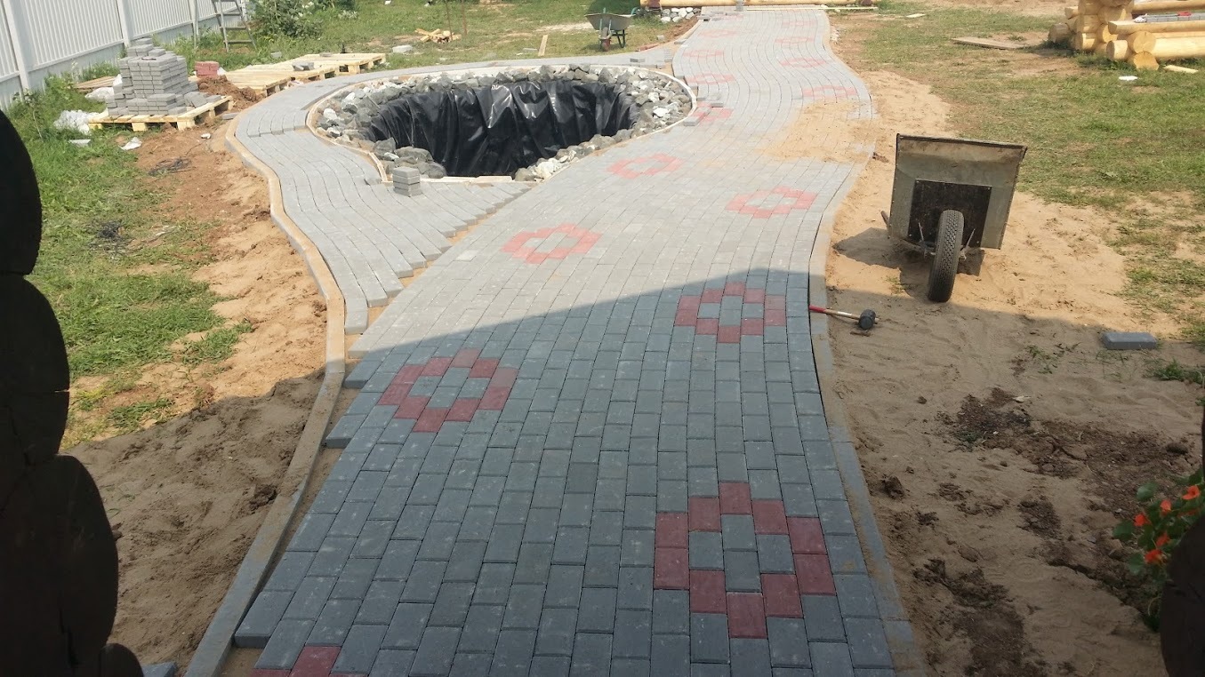 Paving on the summer cottage, laying on the sand - My, Paving stones, Building, Beautification, Paving, Longpost