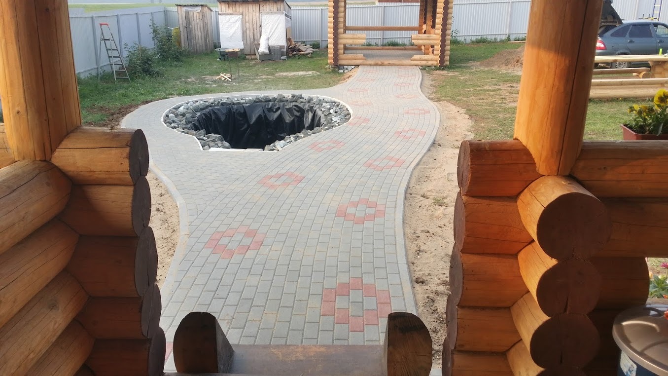 Paving on the summer cottage, laying on the sand - My, Paving stones, Building, Beautification, Paving, Longpost