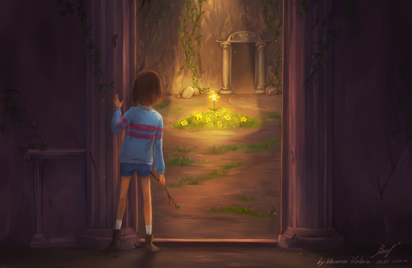 First meeting. - Undertale, Frisk, Flowey