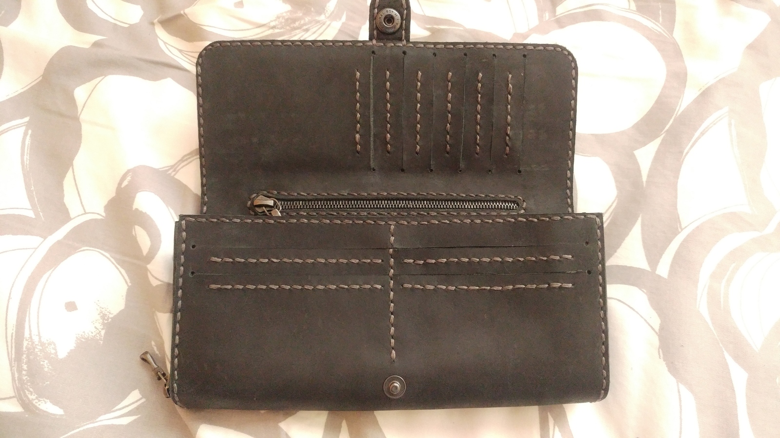 Women's wallet. - My, Leather, Wallet, Handmade, Presents, Longpost