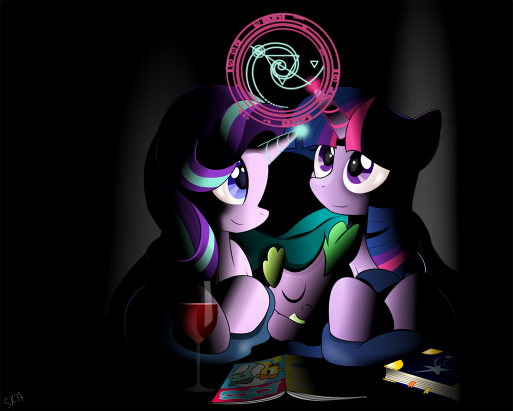 Discussing Magic - My little pony, PonyArt, Twilight sparkle, Starlight Glimmer, Spike