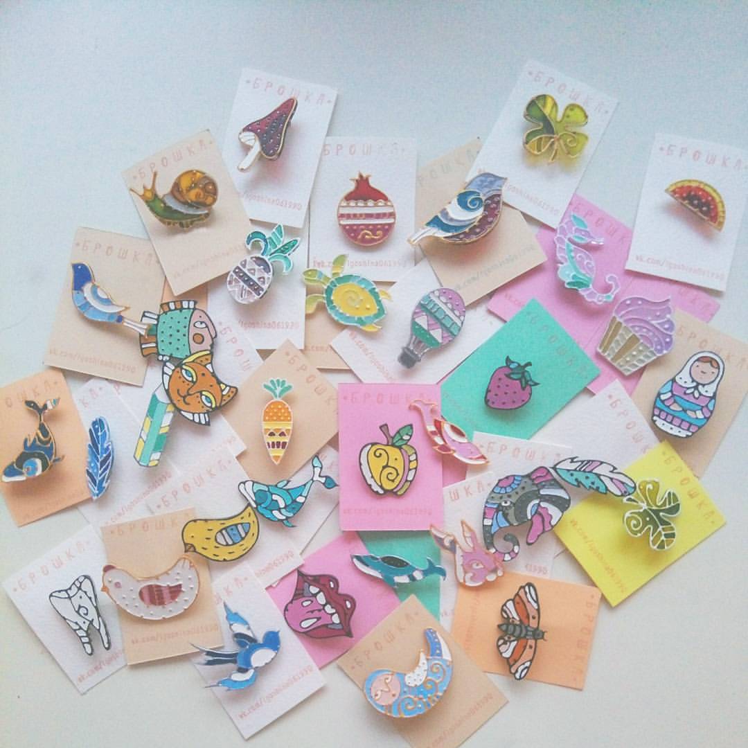 I draw brooches and not brooches) - My, Painting, Brooch, Magnets, Handmade, Longpost