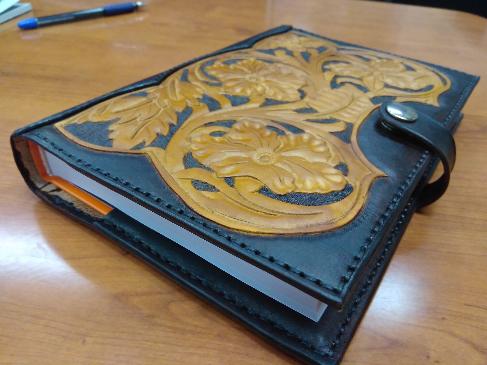 Cover for diary - My, Leather, Cover, Leather craft, Handmade, Longpost, Leather products