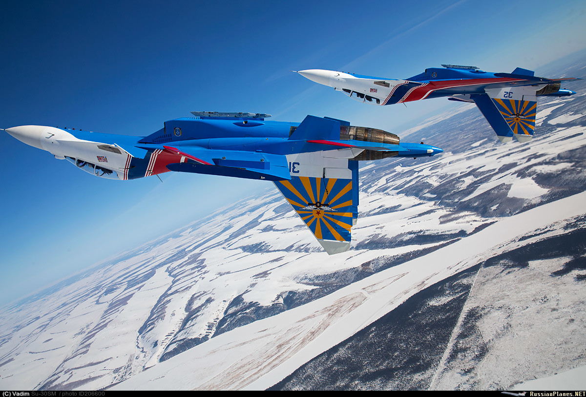 The usual flight mode of the Vityazi aerobatic team :) - Aviation, Russian Knights, Su-30cm