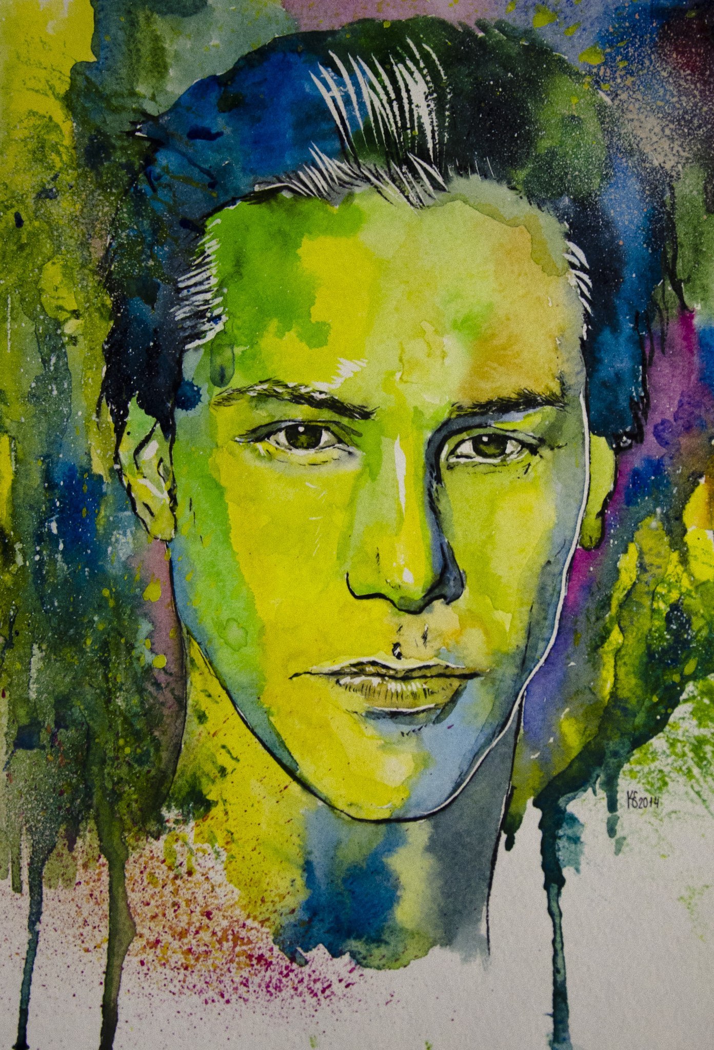 Friday. - My, Keanu Reeves, Watercolor, Art, Portrait