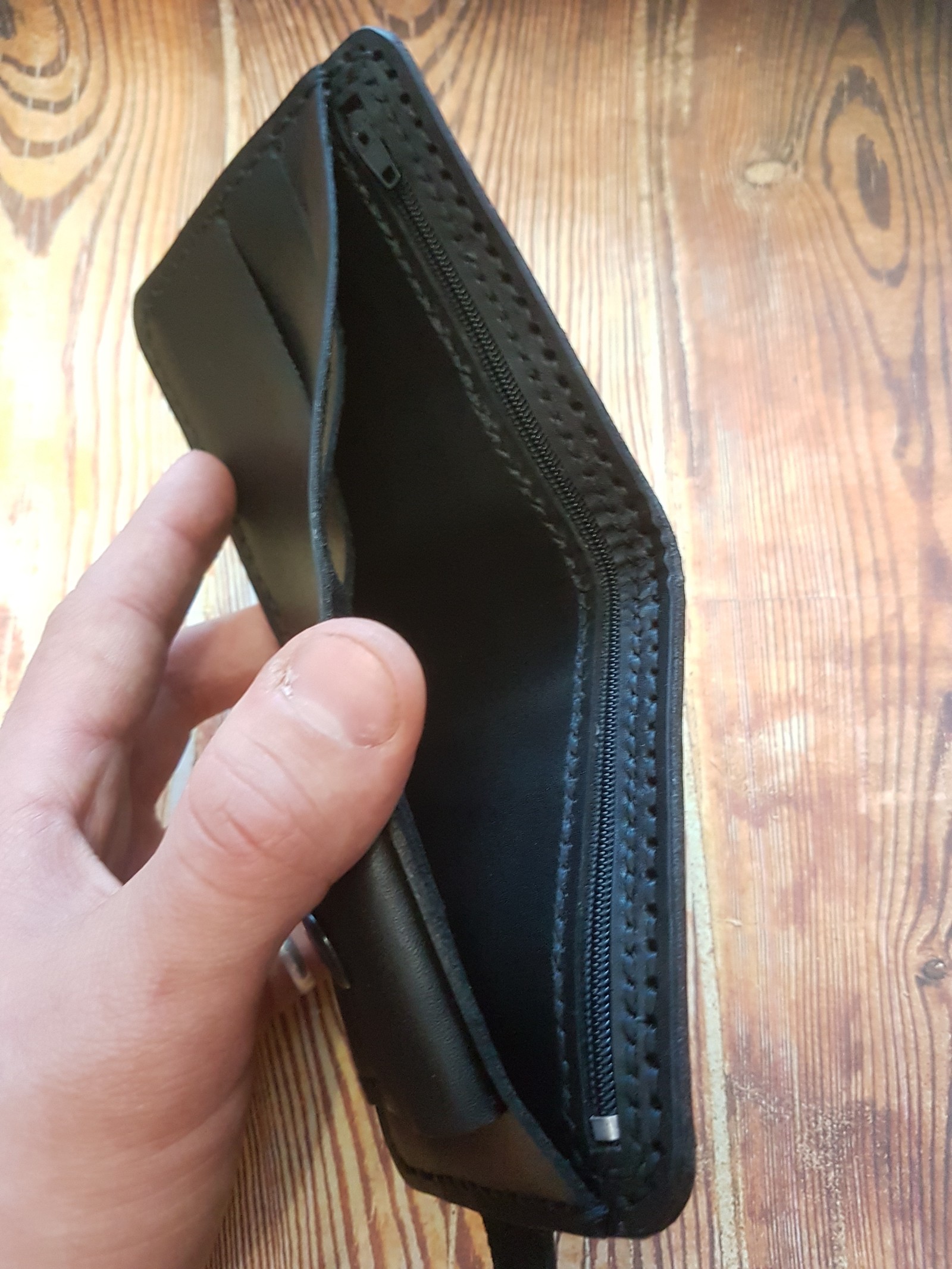 Trying to make a normal wallet. - My, Leather, Leather, Needlework, With your own hands, Wallet, Longpost